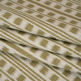 Polyester and Cotton Home Decor Jacquard - Olive Ikat Squares in Stripes - British Imported