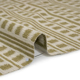 Polyester and Cotton Home Decor Jacquard - Olive Ikat Squares in Stripes - British Imported