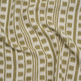 Polyester and Cotton Home Decor Jacquard - Olive Ikat Squares in Stripes - British Imported