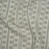 Polyester and Cotton Home Decor Jacquard - Seafoam Ikat Squares in Stripes - British Imported