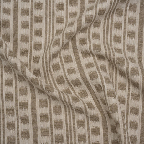 Polyester and Cotton Home Decor Jacquard - Stone Ikat Squares in Stripes - British Imported