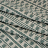 Polyester and Cotton Home Decor Jacquard - Teal Ikat Squares in Stripes - British Imported