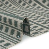 Polyester and Cotton Home Decor Jacquard - Teal Ikat Squares in Stripes - British Imported