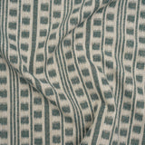 Polyester and Cotton Home Decor Jacquard - Teal Ikat Squares in Stripes - British Imported