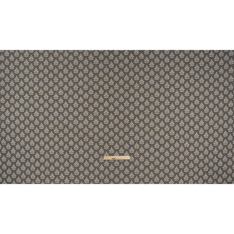 Polyester and Cotton Twill Jacquard - Charcoal Lines of Leaves - British Imported