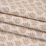 Polyester and Cotton Twill Jacquard - Dusky Pink Lines of Leaves - British Imported