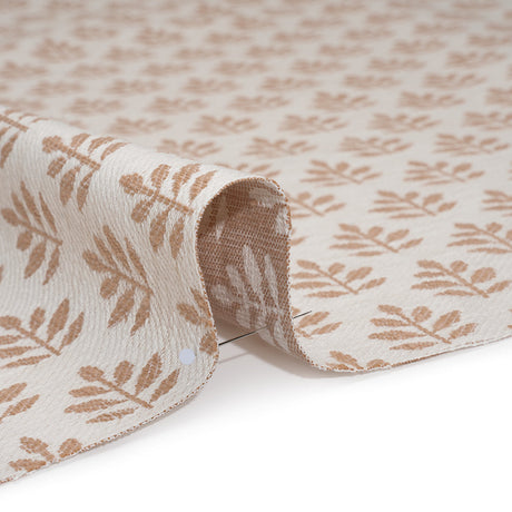 Polyester and Cotton Twill Jacquard - Dusky Pink Lines of Leaves - British Imported