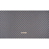 Polyester and Cotton Twill Jacquard - Indigo Lines of Leaves - British Imported