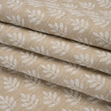 Polyester and Cotton Twill Jacquard - Natural Lines of Leaves - British Imported
