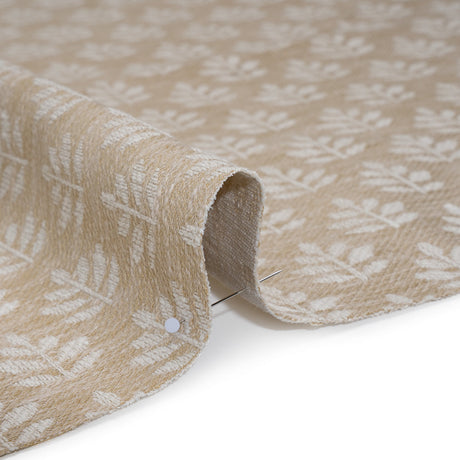 Polyester and Cotton Twill Jacquard - Natural Lines of Leaves - British Imported