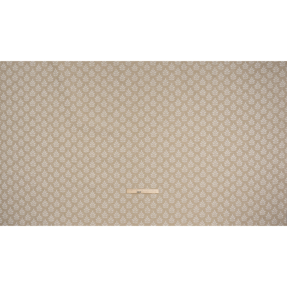 Polyester and Cotton Twill Jacquard - Natural Lines of Leaves - British Imported