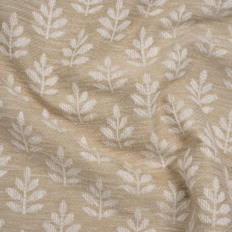 Polyester and Cotton Twill Jacquard - Natural Lines of Leaves - British Imported