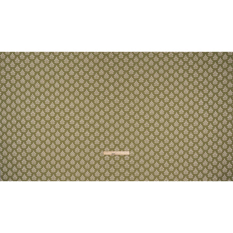 Polyester and Cotton Twill Jacquard - Olive Lines of Leaves - British Imported