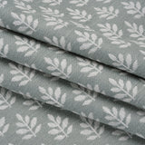 Polyester and Cotton Twill Jacquard - Seafoam Lines of Leaves - British Imported