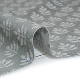 Polyester and Cotton Twill Jacquard - Seafoam Lines of Leaves - British Imported