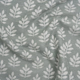 Polyester and Cotton Twill Jacquard - Seafoam Lines of Leaves - British Imported