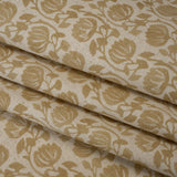 Cotton and Linen Canvas Print - Maize Block Print Florals - British Imported