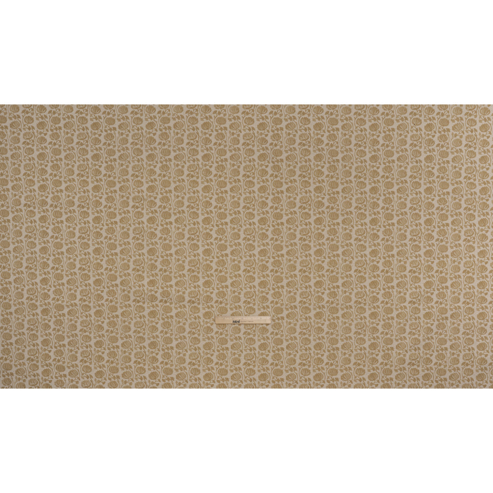 Cotton and Linen Canvas Print - Maize Block Print Florals - British Imported