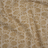 Cotton and Linen Canvas Print - Maize Block Print Florals - British Imported