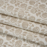 Cotton and Linen Canvas Print - Natural Block Print Florals - British Imported
