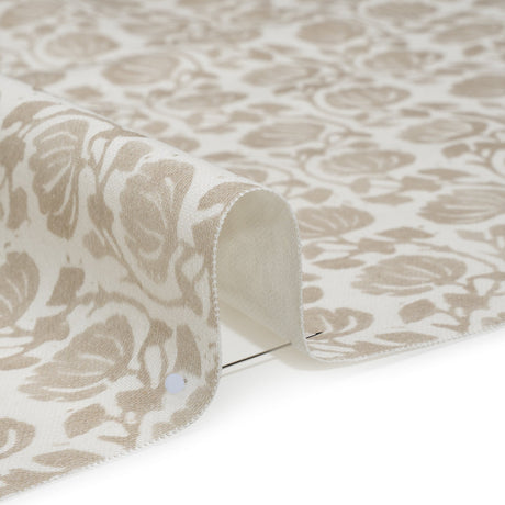 Cotton and Linen Canvas Print - Natural Block Print Florals - British Imported