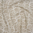 Cotton and Linen Canvas Print - Natural Block Print Florals - British Imported