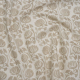 Cotton and Linen Canvas Print - Natural Block Print Florals - British Imported
