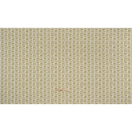 Cotton and Linen Canvas Print - Olive Block Print Florals - British Imported