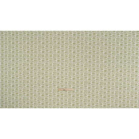 Cotton and Linen Canvas Print - Pistachio Block Print Florals - British Imported