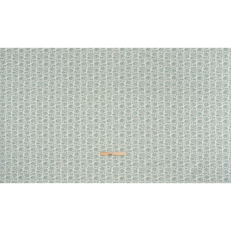 Cotton and Linen Canvas Print - Seafoam Block Print Florals - British Imported