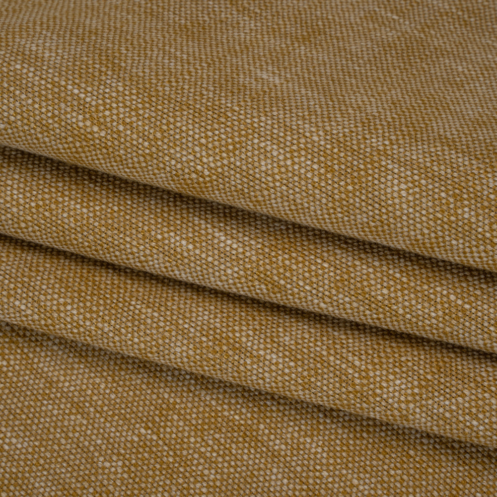 Slubbed Recycled Polyester Home Decor Woven - Maize Heathered - British Imported