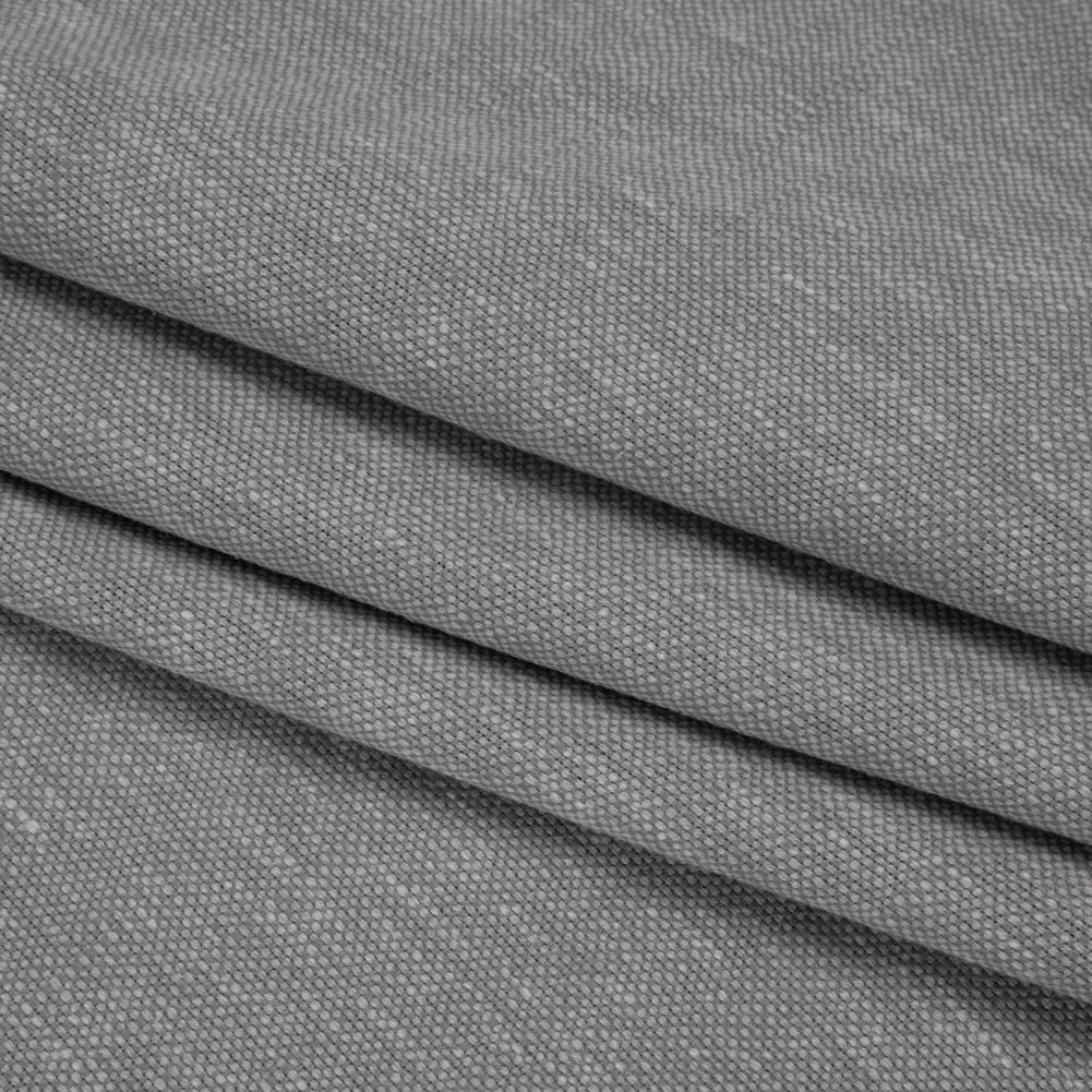 Slubbed Recycled Polyester Home Decor Woven - Silver Heathered - British Imported