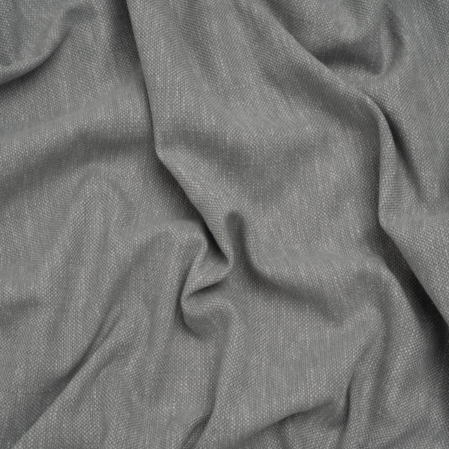 Slubbed Recycled Polyester Home Decor Woven - Silver Heathered - British Imported