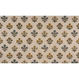 Polyester and Cotton Slubbed Drapery Woven with Viscose Embroidery - Maize Simple Flowers - British Imported