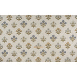 Polyester and Cotton Slubbed Drapery Woven with Viscose Embroidery - Seaspray Simple Flowers - British Imported