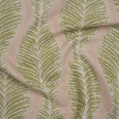 Polyester and Cotton Boucle Jacquard - Garden Leaf Ogee Waves - British Imported