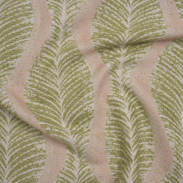 Polyester and Cotton Boucle Jacquard - Garden Leaf Ogee Waves - British Imported