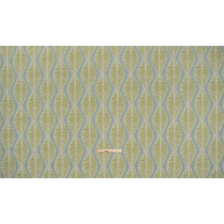 Polyester and Cotton Boucle Jacquard - Lagoon Leaf Ogee Waves - British Imported