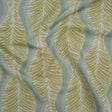 Polyester and Cotton Boucle Jacquard - Lagoon Leaf Ogee Waves - British Imported