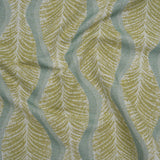 Polyester and Cotton Boucle Jacquard - Lagoon Leaf Ogee Waves - British Imported