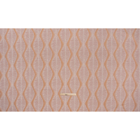 Polyester and Cotton Boucle Jacquard - Tangerine Leaf Ogee Waves - British Imported