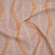 Polyester and Cotton Boucle Jacquard - Tangerine Leaf Ogee Waves - British Imported