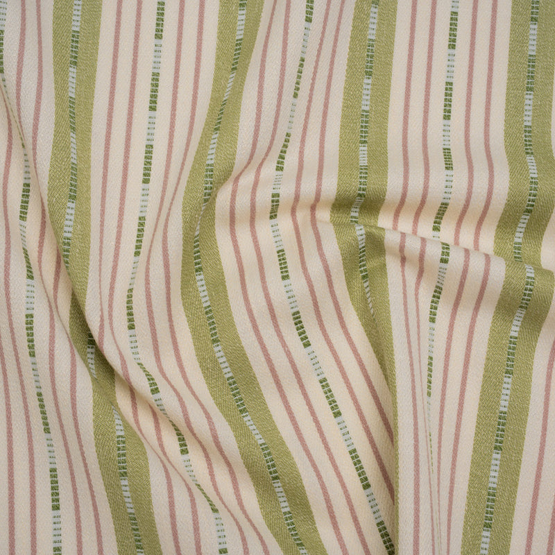 Recycled Polyester Twill Jacquard - Garden Stripes and Dashes - British Imported
