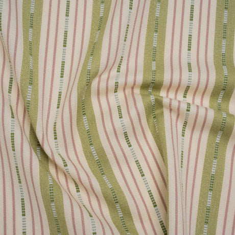 Recycled Polyester Twill Jacquard - Garden Stripes and Dashes - British Imported