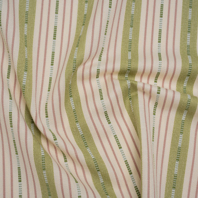 Recycled Polyester Twill Jacquard - Garden Stripes and Dashes - British Imported