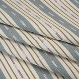 Recycled Polyester Twill Jacquard - Iris Stripes and Dashes - British Imported
