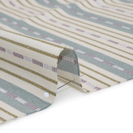 Recycled Polyester Twill Jacquard - Iris Stripes and Dashes - British Imported