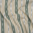 Recycled Polyester Twill Jacquard - Kingfisher Stripes and Dashes - British Imported