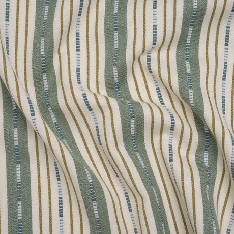 Recycled Polyester Twill Jacquard - Kingfisher Stripes and Dashes - British Imported