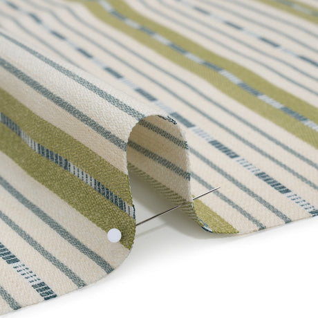 Recycled Polyester Twill Jacquard - Lagoon Stripes and Dashes - British Imported